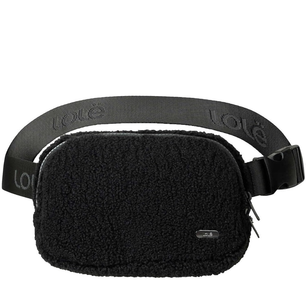 Lolé Black Sherpa Belt Bag